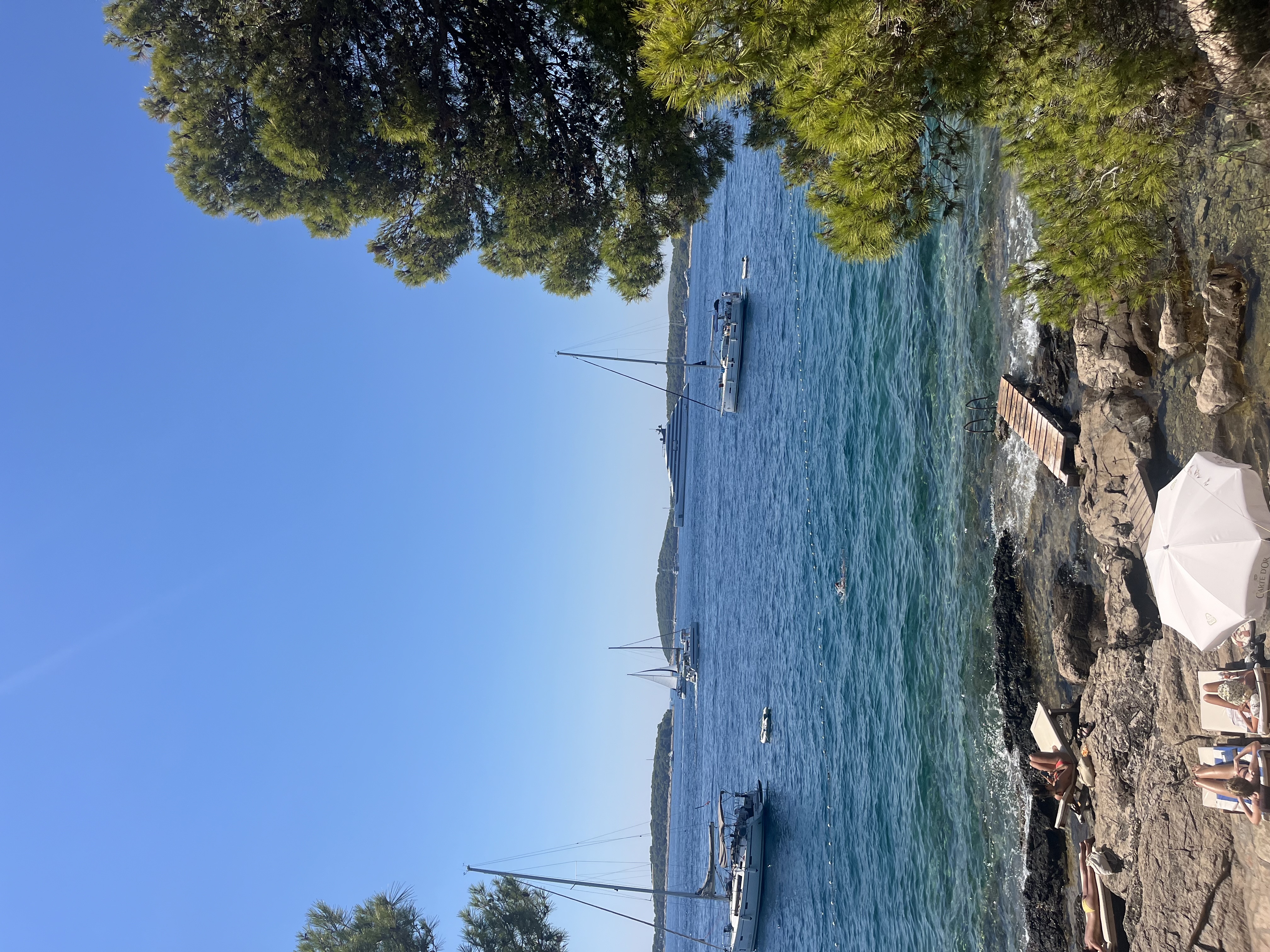 Hvar beach with boats